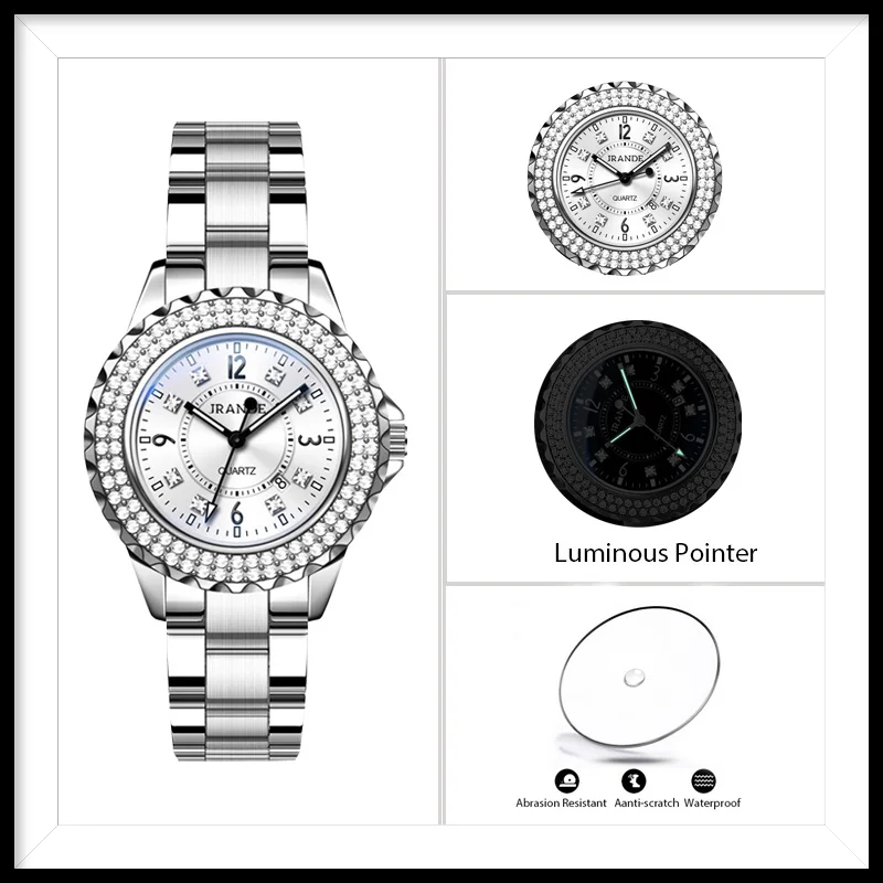 Fashion Quartz Wristwatches New in Ladies  Watches Elegant Woman Watch Round  Waterproof Hand Clock Diamonds Date