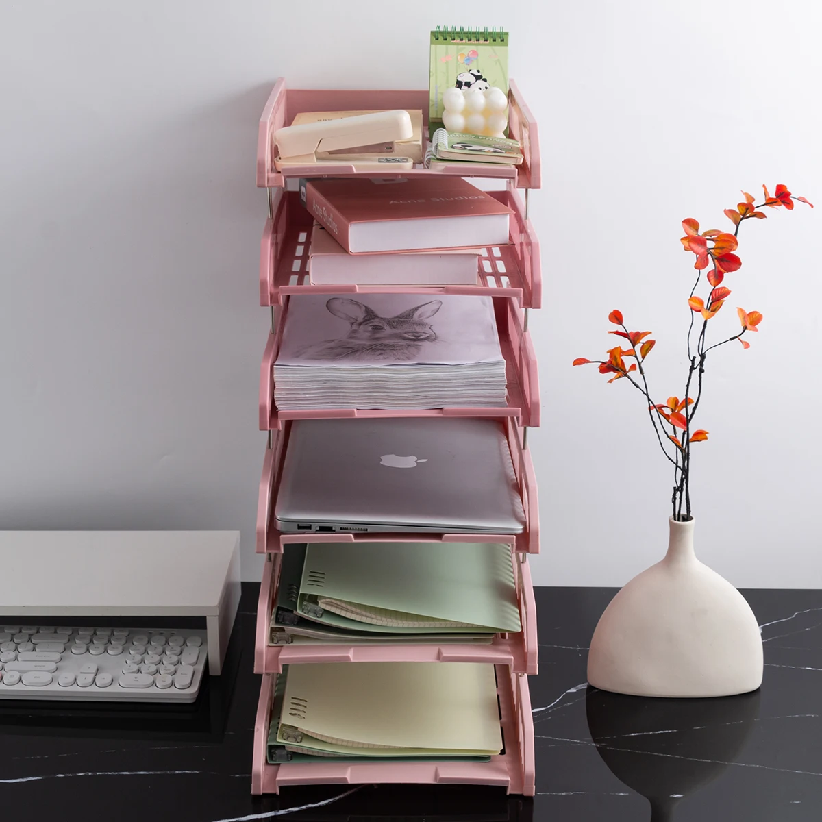 Rak Penyimpanan File A4 Kantor Baki File Penyimpanan Data Multi-lapis Desktop