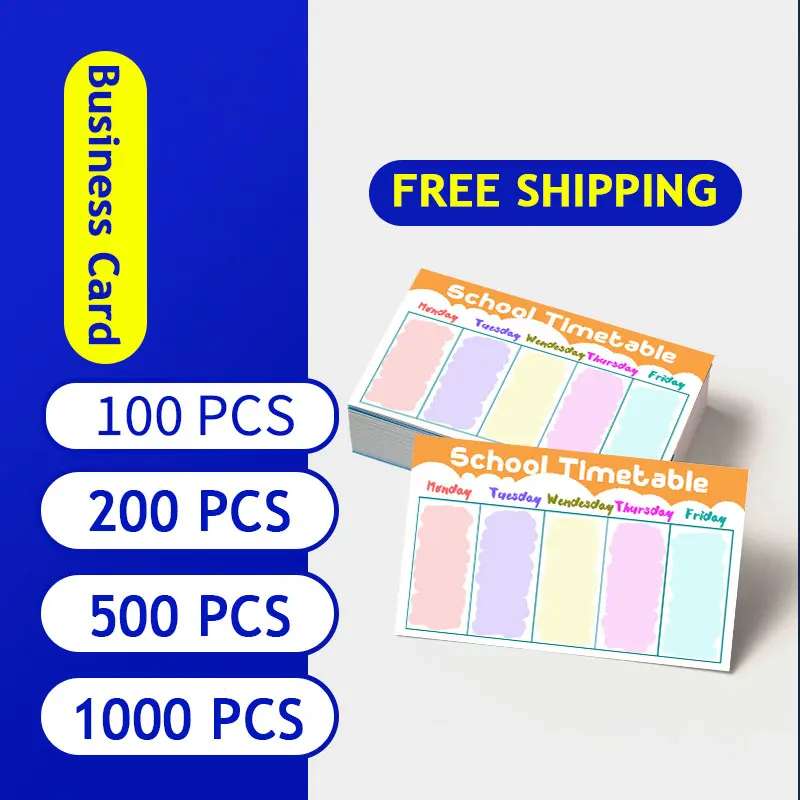 Business Card Custom Printable 300Gsm Paper Calling Cards Clean Edge 100/ 200/500/1000/Lot Colorful Visiting Tags Logo Printing