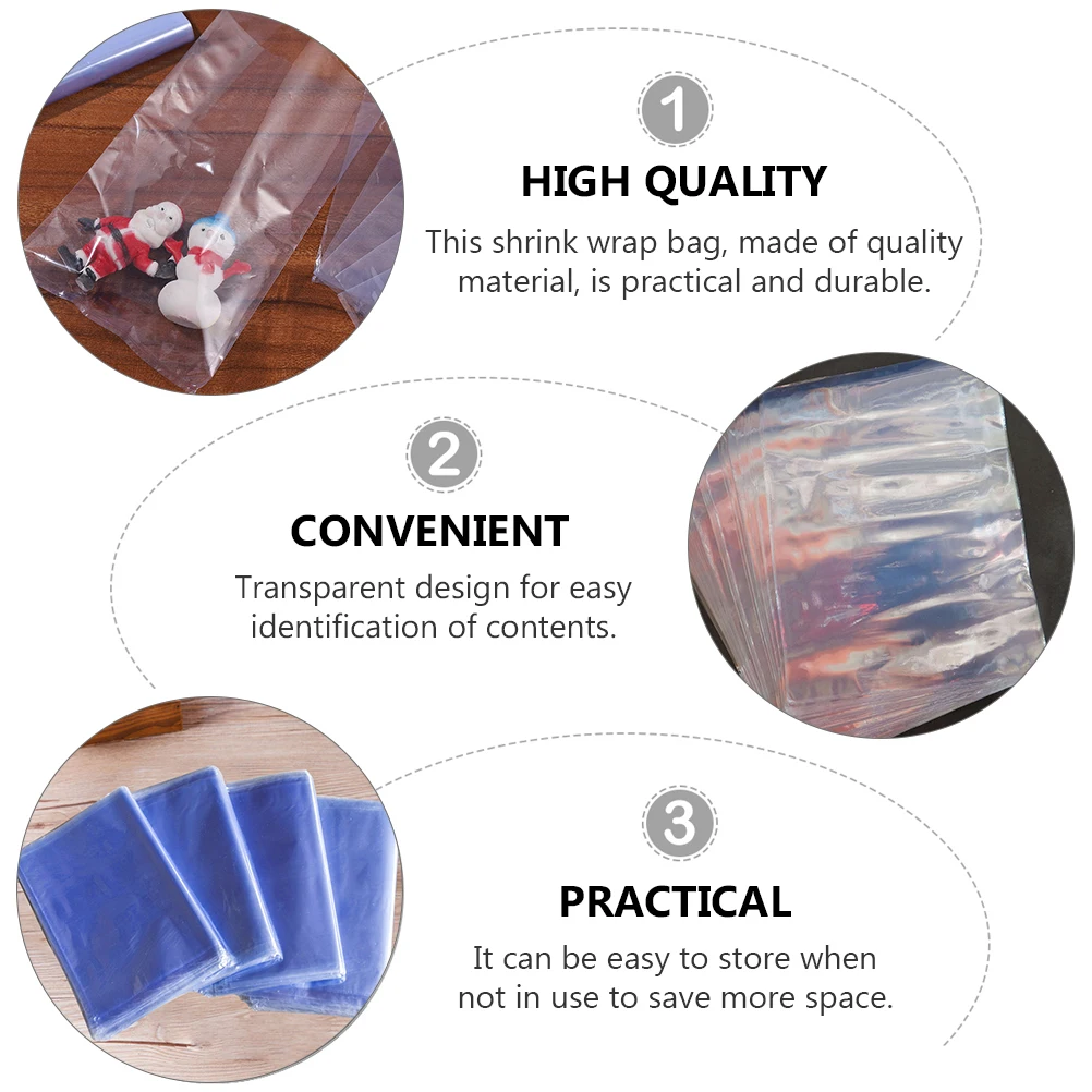 

Heat Shrink Bag PVC Packing Transparent Sealed Storage Bags For Craft Essential Oil Dropper Bottles Moisture