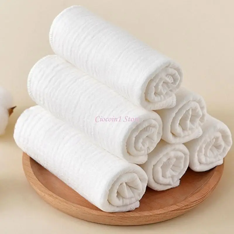 

Y1UB Cotton Handkerchief 4-Layer Face Towel Gentle and Absorbent Drooling Bib Mouth Wipe Cloth for Eating and Feeding