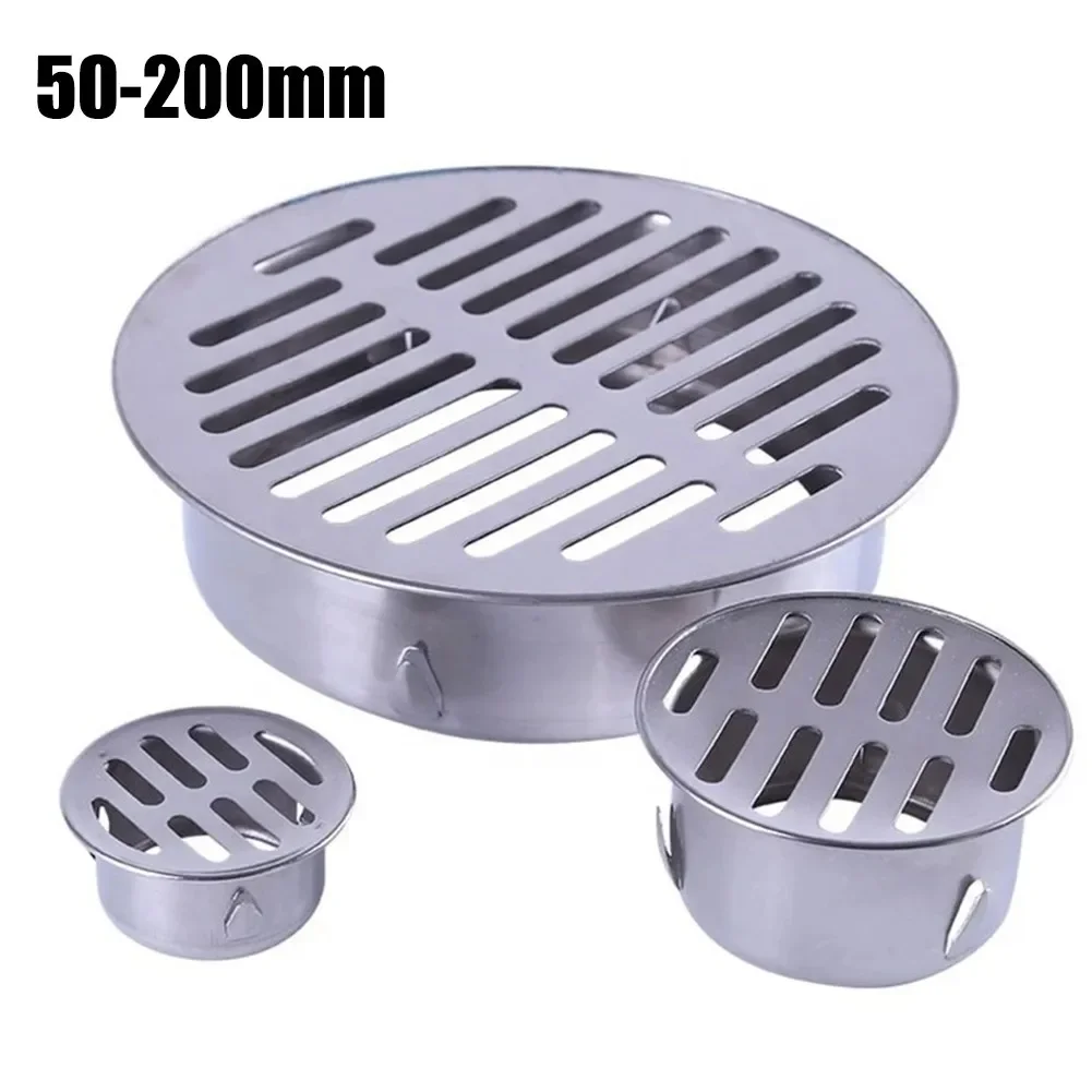 Stainless Steel Roof Round Floor Drain Cover Rain Pipe Cap Roof Round Large Displacement BATHROOM TOOL