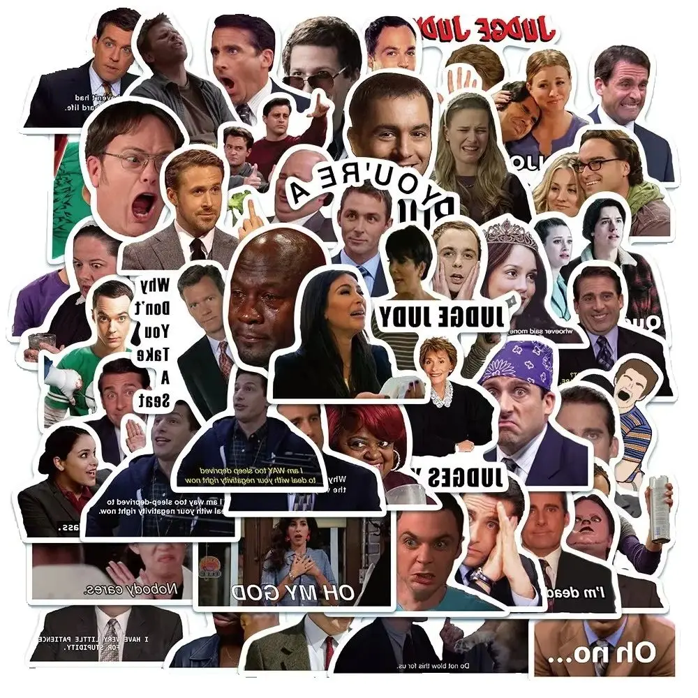 

50 PCS Fun Classic American TV Series Expression Sticker for Diary Laptop iPad Cup Waterproof Sticker