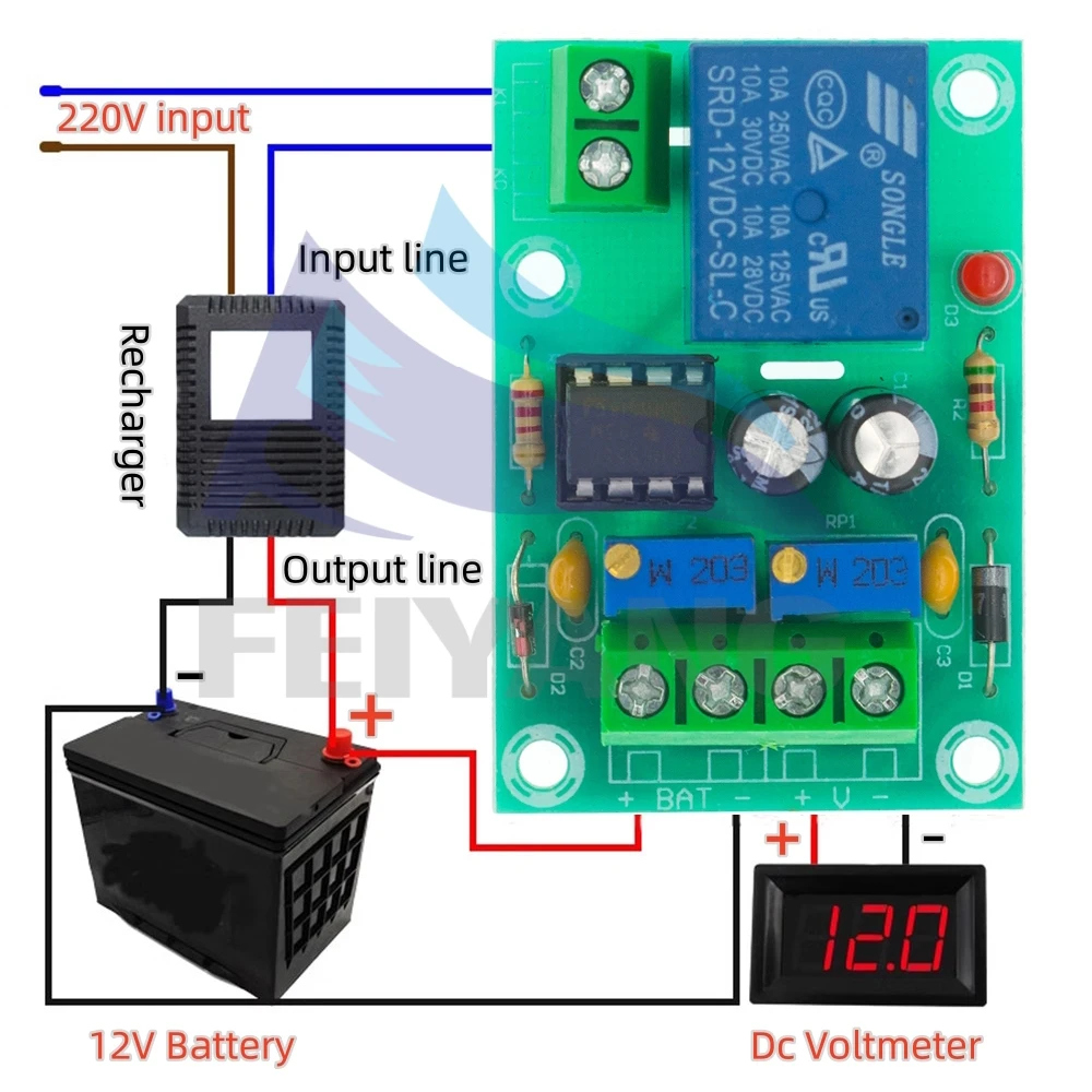 XH-M601 Intelligent Charger Power Control Panel Automatic Charging Power 12V Battery Charging Control Board For Diy Kit