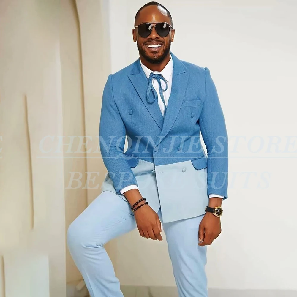 

Элегантные двубортные мужские костюмы, роскошные дорожные узкие комплекты одежды с острым лацканом, высококачественная куртка, брюки, одежда