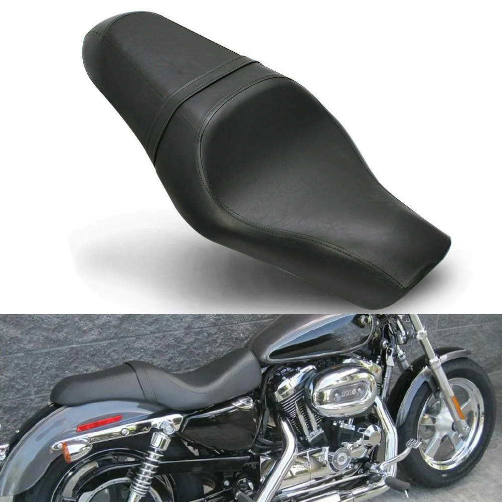 

Motorcycle Driver & Passenger Cushion Saddle Seat Two-Up Seat For Harley Sportster XL883 N XL1200 N Iron 48 72