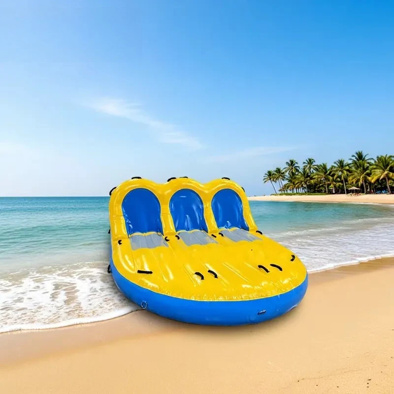 Inflatable Water Towable Tube 3 Person Hovercraft for Water Sports Summer Beach Entertainment