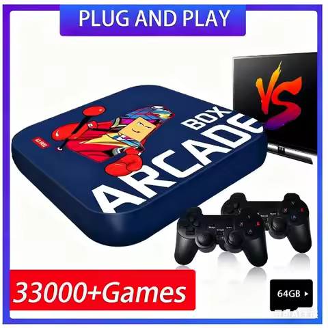 Arcade Box Game Console for PS1/N64/DC 64GB Game Box Classic Retro Video 33000+ Games Super Console 4K HD TV Projector Monitor