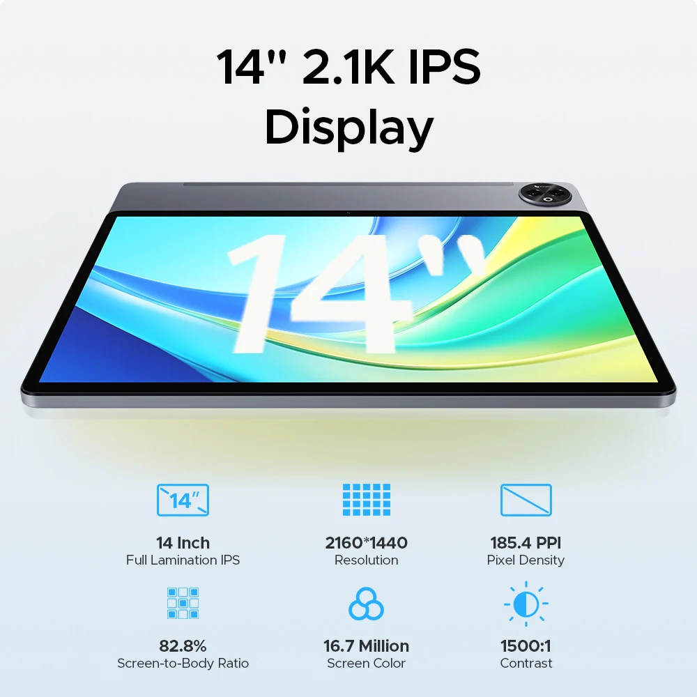 Versión Global DOOGEE Tab E3 Max Tablet PC Android 15 Gemini AI 14 ''2.1K pantalla 8GB RAM 256GB 13500mAh batería grande Smart Pad