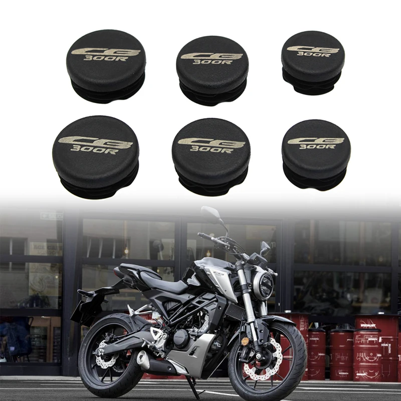 6PCS Motorcycle Frame End Caps Frame Hole Cover Caps Plug Decorative For Honda CB125R CB150R CB250R CB300R 2018-2022 2020 2021 