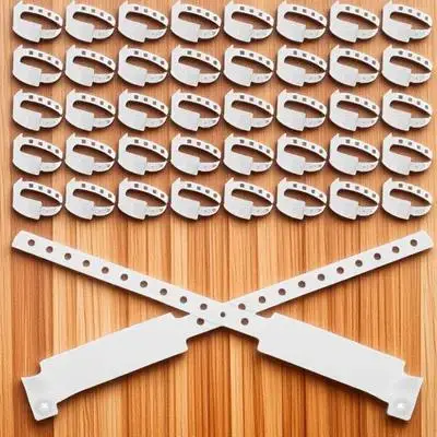 

100Pcs Waterproof Wristbands Disposable Identification Wristbands for Hospital Patient Use Writable Blank Bands