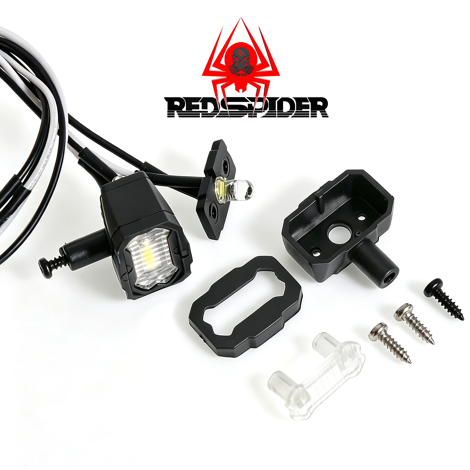 RED SPIDER 1set 1/10 RC LED Spot Lights Waterproof LED Headlamp Auxiliary Lamp For Traxxas TRX4 Axial SCX10 III RC Rock Crawler