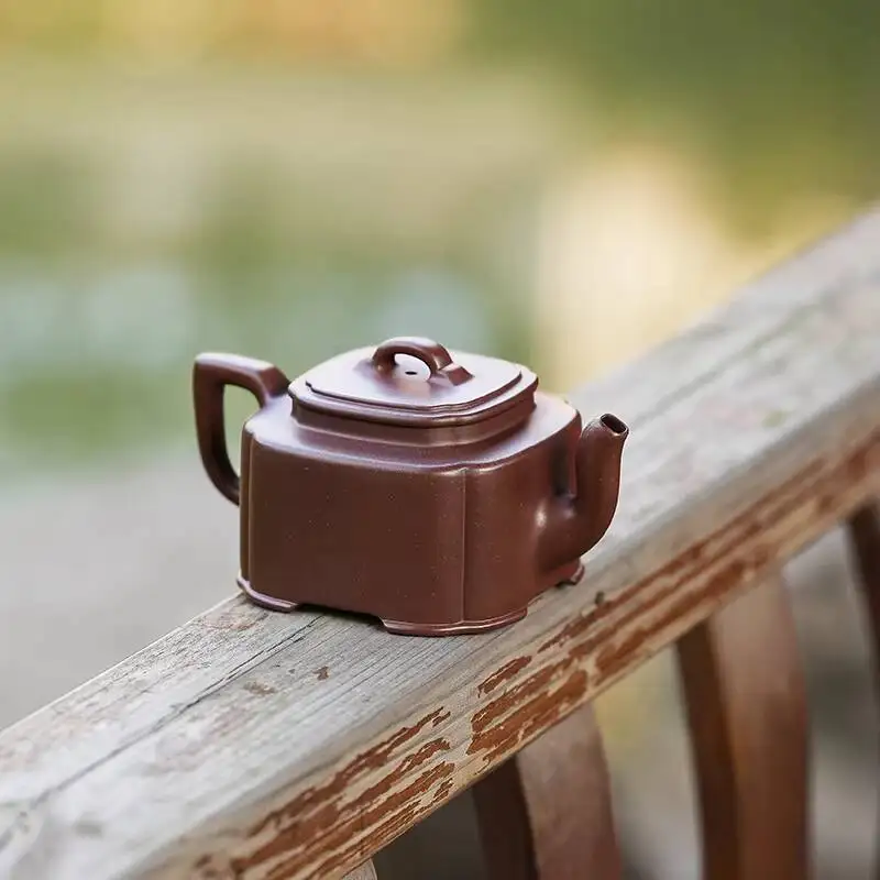 [Changtao]Yixing Zisha Fully Handmade Teapot, Tea Brewing Pot, Home Collection Purple Clay Junfang 270Cc