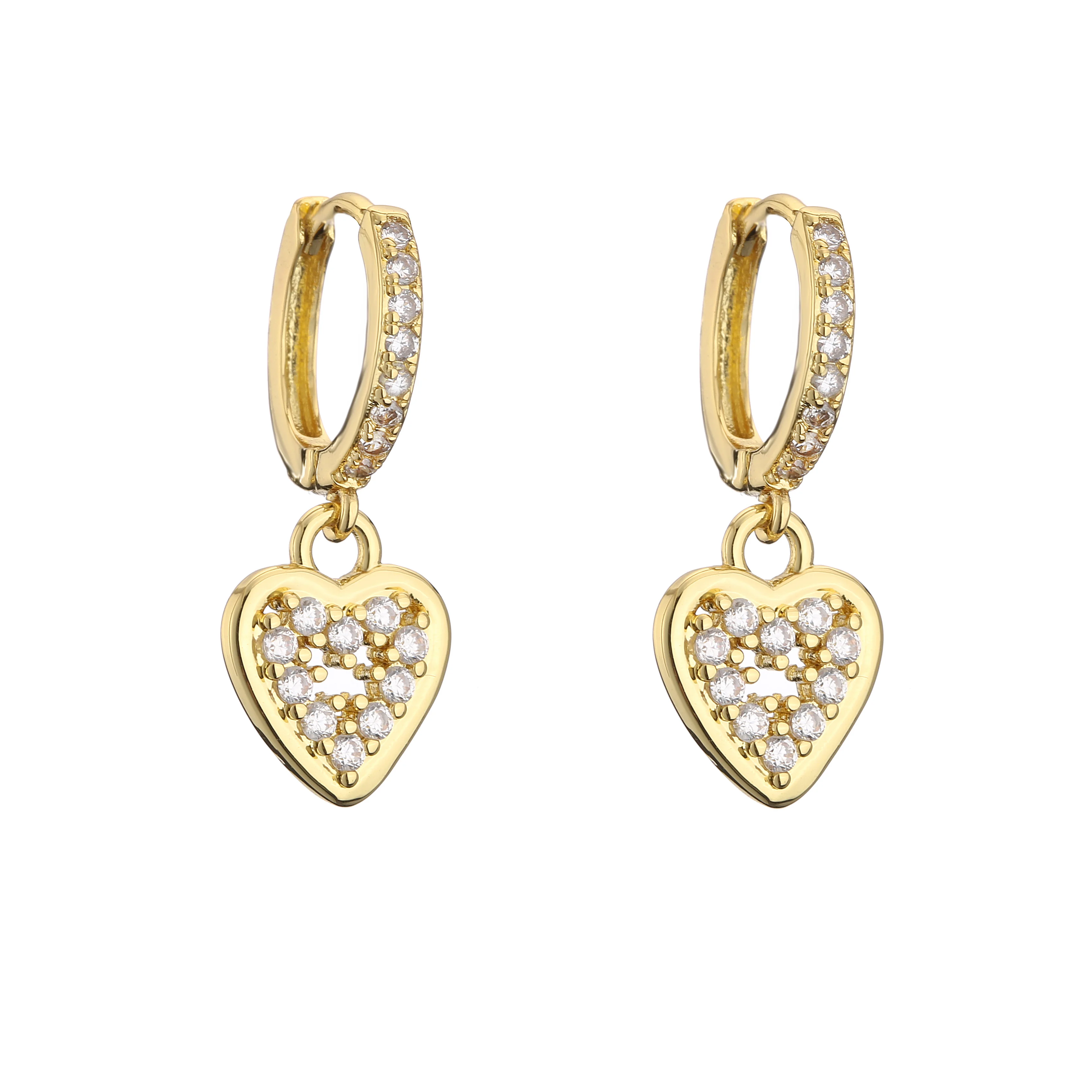 HECHENG,Small Hoop Pendant Earrings For Women Pendientes Mermaid Pearl Heart Star Earring Earrings Korean Jewel