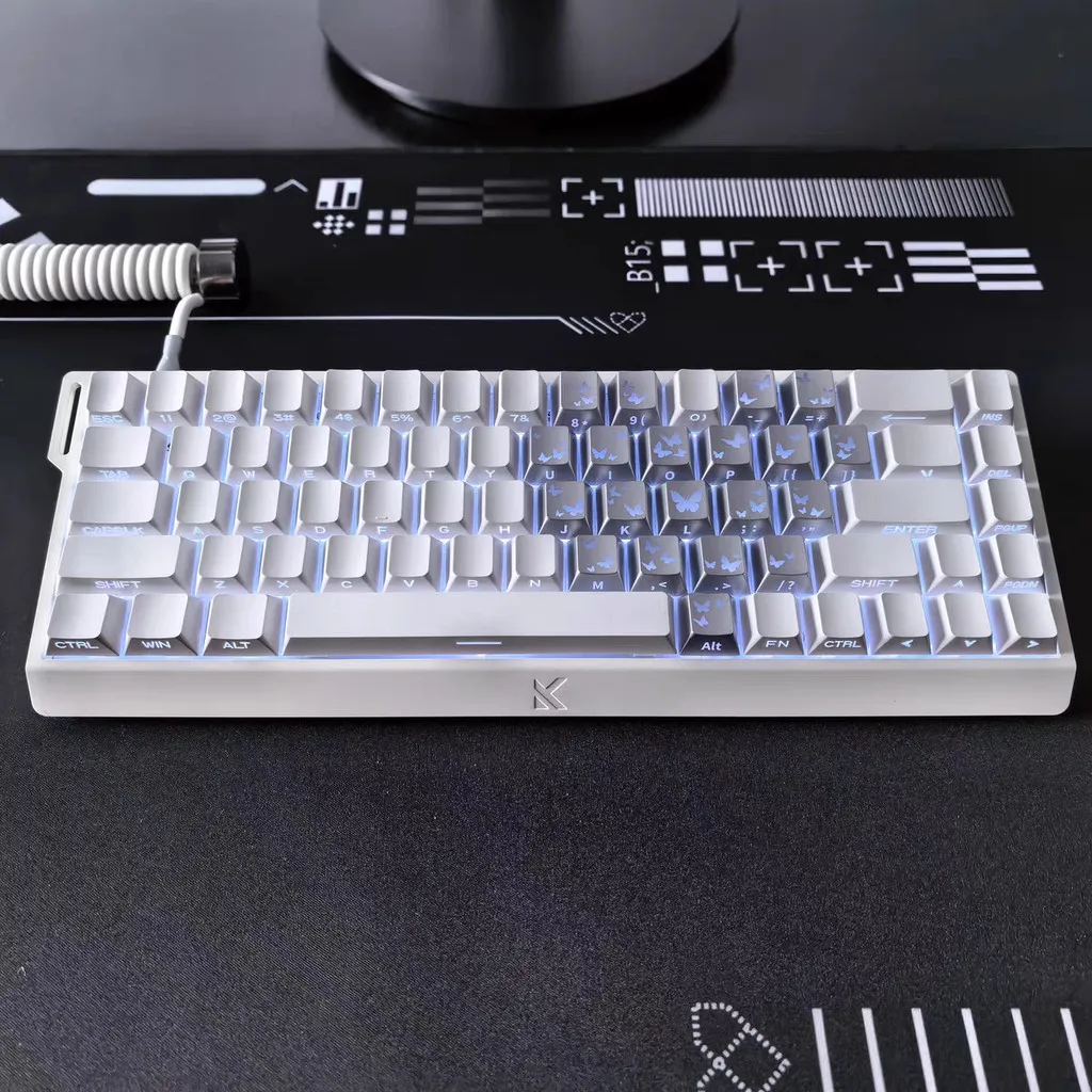 New 21 Key Butterfly Heart Keycap Silver Original Cherry Transparent IMD Magnetic Axis Mechanical Keyboard Supplementary Key