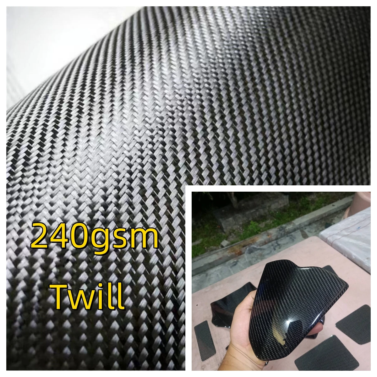 [グレードa-]3k-240gsmリアルカーボンファイバークロスカーボンファブリック2x2ツイル40インチ-100cm幅、自転車、オートバイ、車、釣り竿に使用