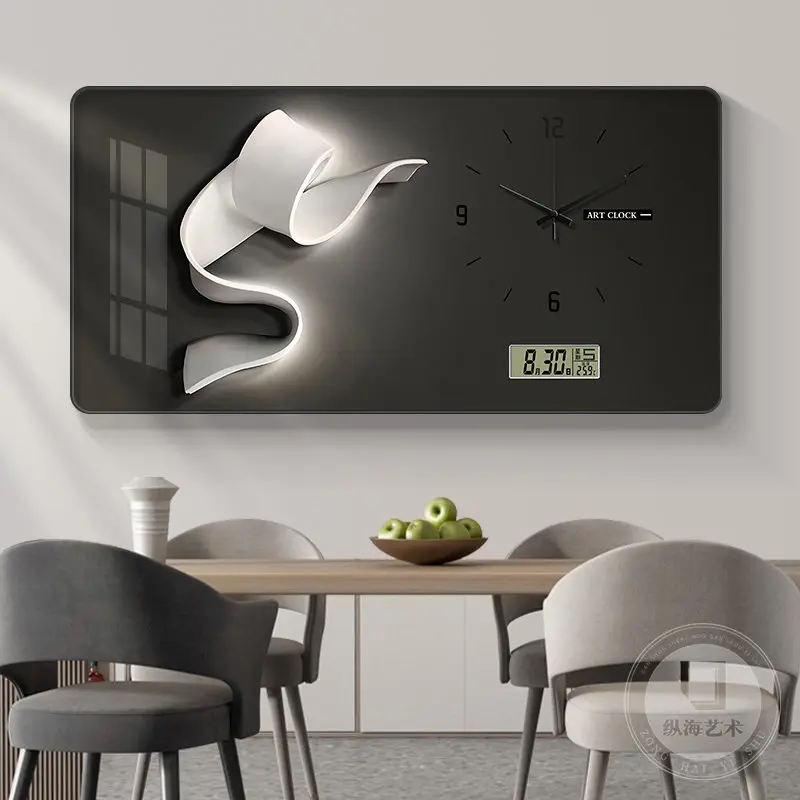 Living Room Date Wall Clock Design Security Glow Aesthetic Decoration Wall Clock Digital Luxury Wandklok Home Decorations Item