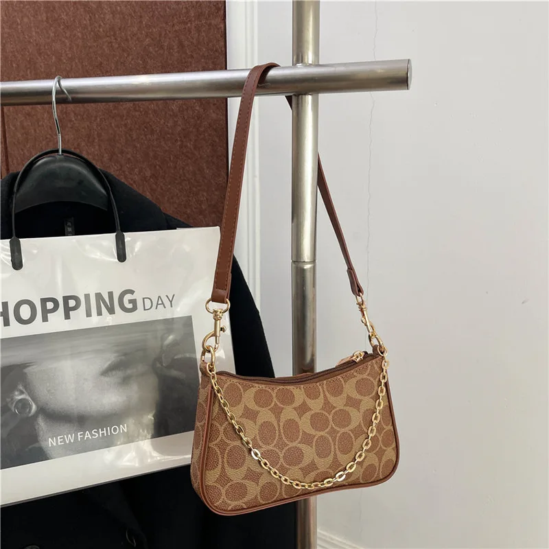 ​ Tas Baguette 2025 untuk Wanita, Motif Bunga Vintage, Tali Selempang yang Dapat Disesuaikan, Tas Selempang Kecil, Tas Selempang Vegan Leather ​