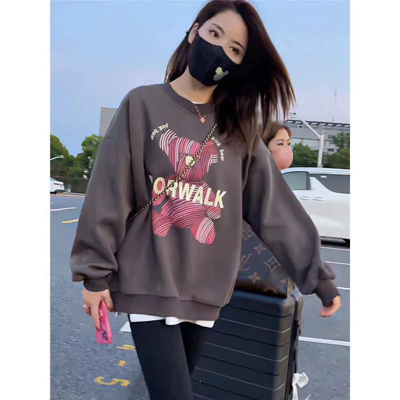 

2024 Spring Autumn Sweatshirt Women New Fashion Casual Versatile Sweatshirt High Quality O-neck Clothes