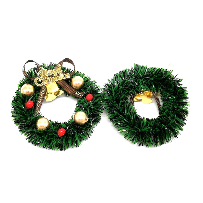 Casa de muñecas en miniatura, guirnalda navideña, corona de trineo de Navidad, decoración del hogar, accesorios decorativos para casa de muñecas, juguetes para niños, regalo para niños