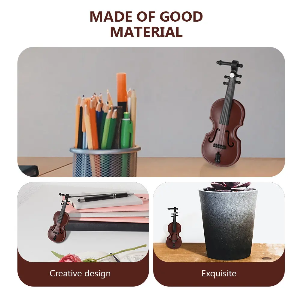 

24Sets Mini Wood Grain Violin Ornaments Retro Musical Instrument Decoration Home Desk Adornment Christmas Tree Ornament