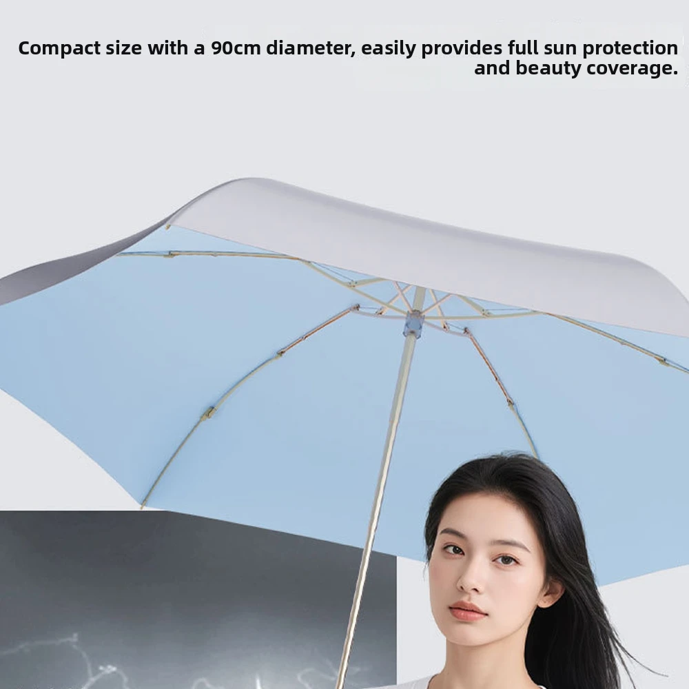 UV Protection Titanium Silver Sun Umbrella Suitable for Both Sun and Rain Lightweight Capsule Sun Umbrella Portable