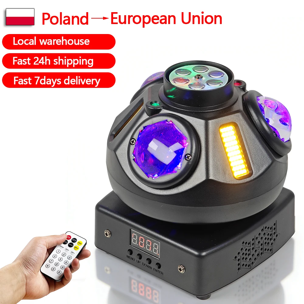 Faisceau stroboscopique Laser à motif de fête Disco 50w 4 en 1, lumière de scène DMX pour Bar, DJ, fête d'anniversaire, noël