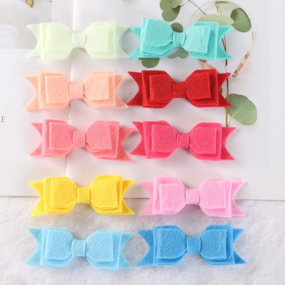 15pcs 9cm nonwovens Hair Bows No Clips Boutique Hair Accessories Flower Headwear DIY flowers Accessory for Headband