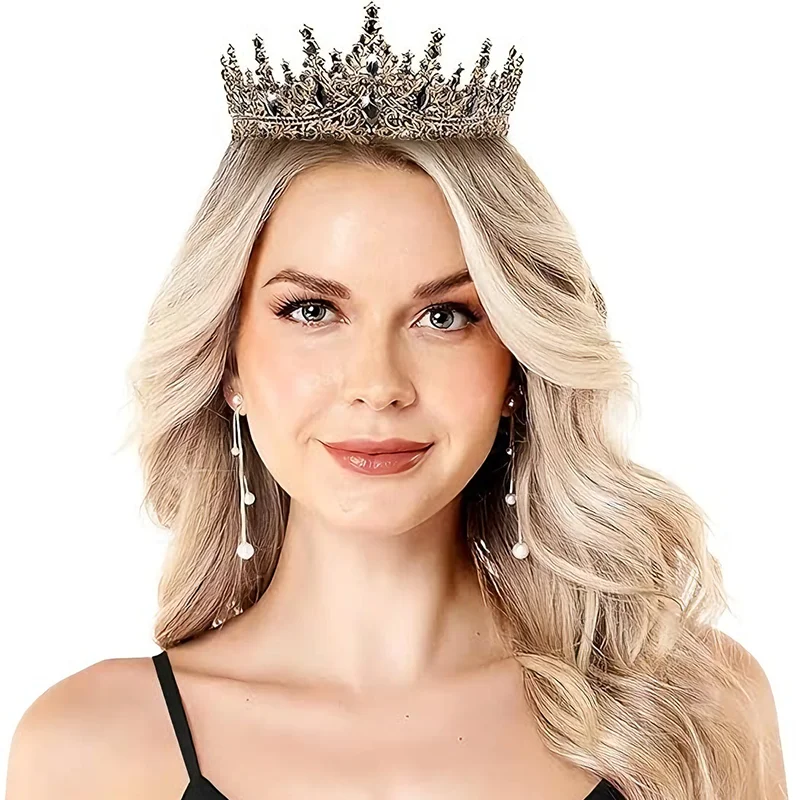Fashion Crystal Queen Crown Wedding Cosplay Costume Headband Rhinestone Tiara for Women Prom Birthday Party Christmas Gifts