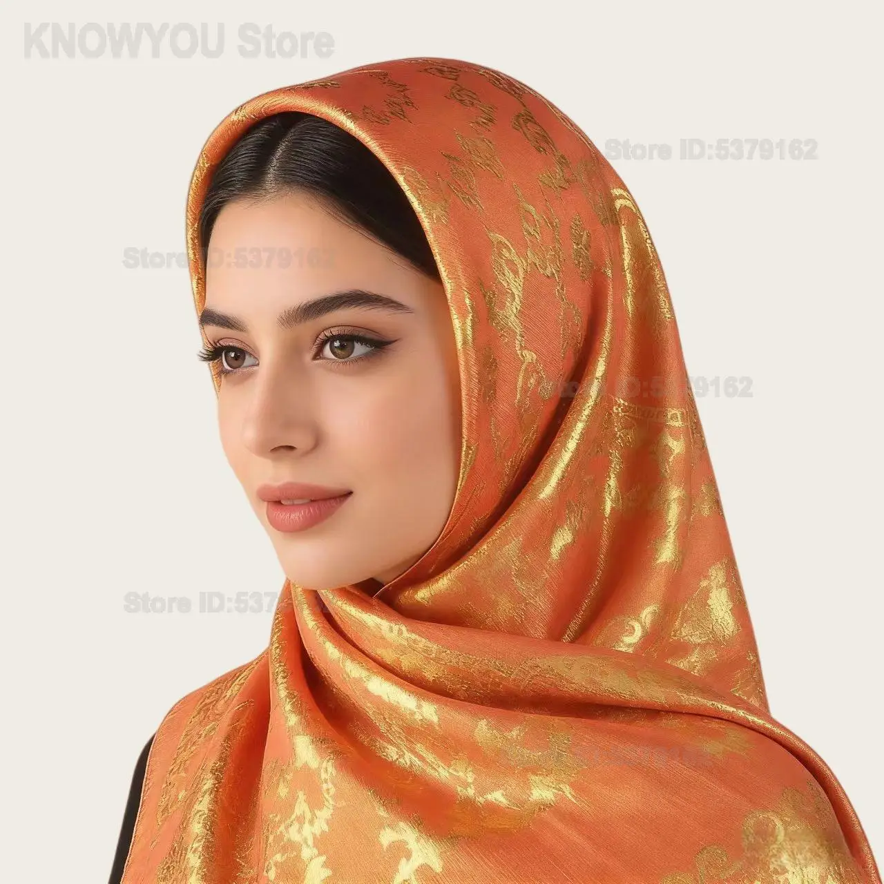 Jacquard Headscarf Elegant Lady Style Square Scarf Ethnic Shawl Versatile Neck Head Accessories for Women Daily Party Decor