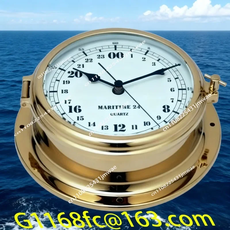 Marine Brass Wall Clock – Nautical Digital Quartz Clock with Marine Chronometer Style, Waterproof and Durable part