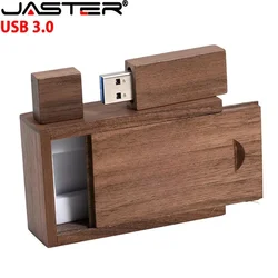JASTER USB 3.0 Flash Drive with Wooden Box 128GB High Speed Pen Drive 64GB Memory Stick Photography Wedding Gifts Pendrive 32GB