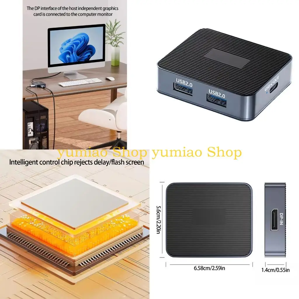 587B Aluminum  To USB C Adapters With 10Bit Color Depth And DSC Support For Professional Design