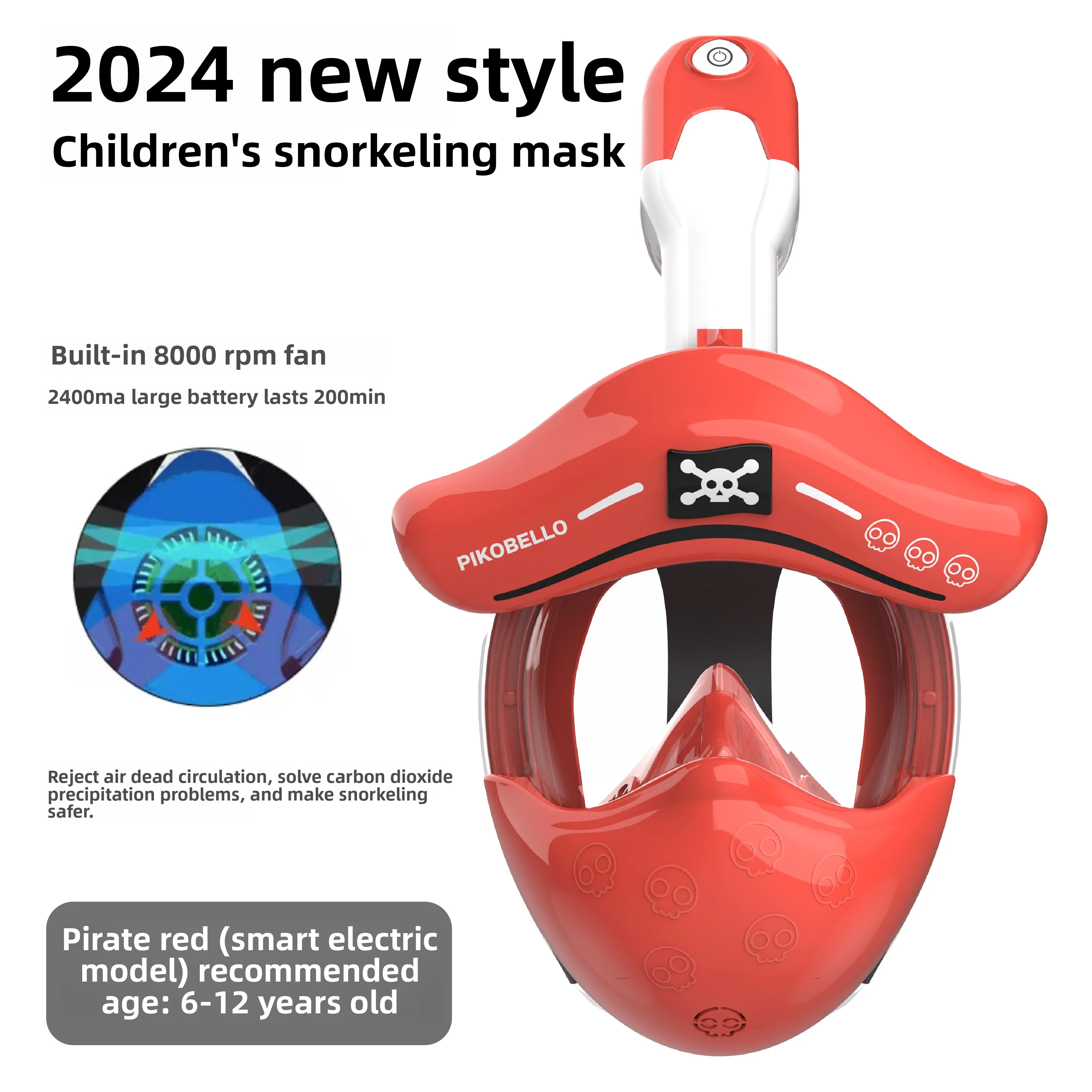 NONE Atemschutzmaske, Schnorcheln, elektrische Maske, voll trocken, professionelle Myopie, Vollgesichtsbrille, Schwimmausrüstung für Kinder 6