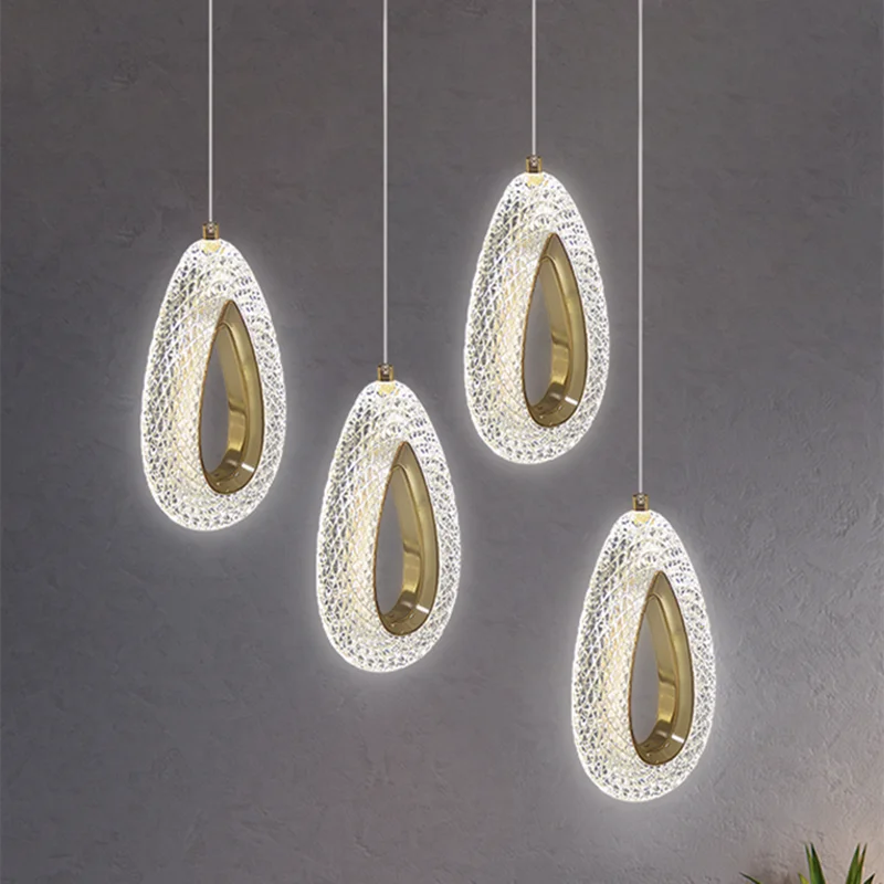 

Drop Shape Crystal LED Pendant Lights Indoor Lighting Kids Hanging Lamp For Home Kitchen Dining Table Living Room Decoration