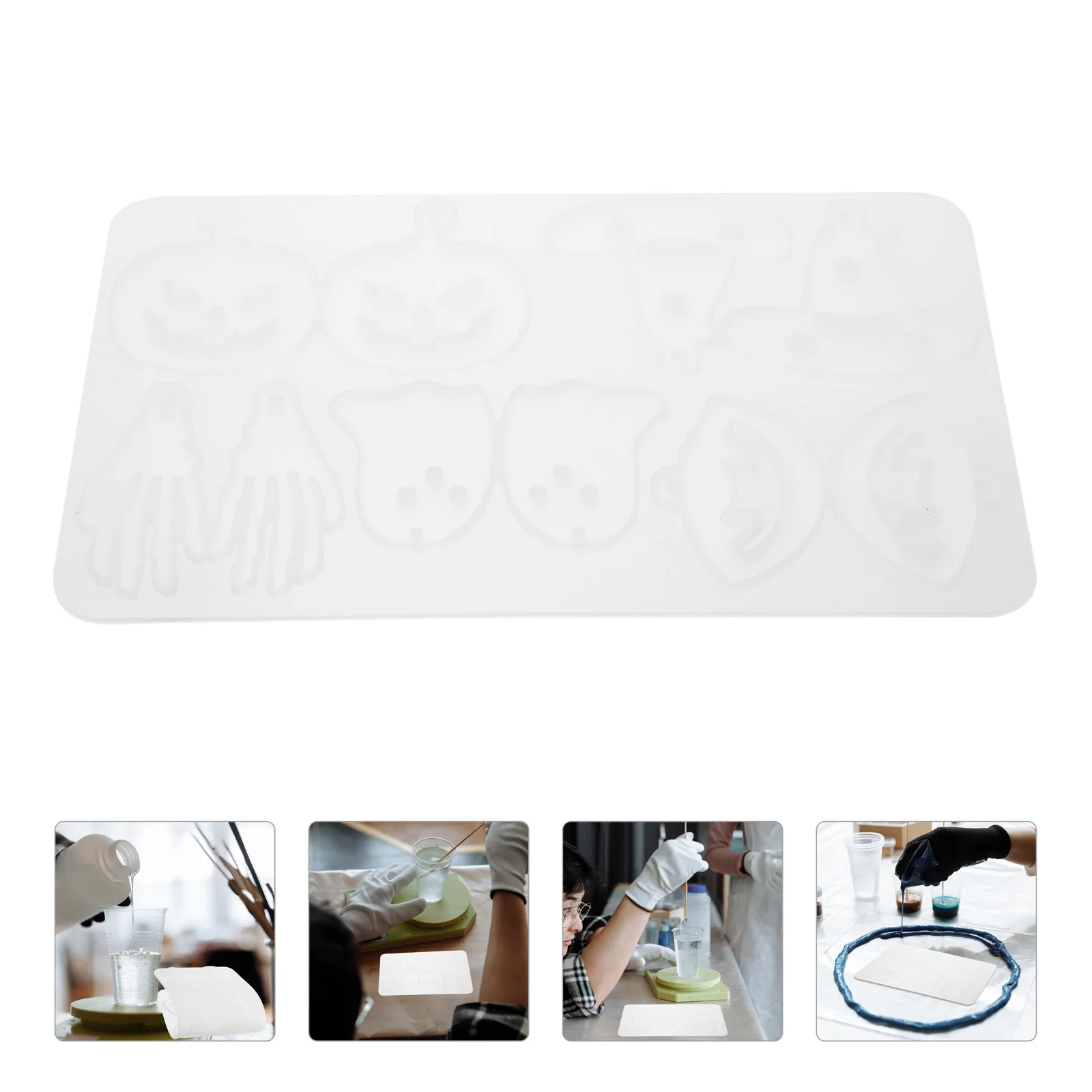 Party Earring Pendant Mold Halloween Resin Moulds Manual White Silica Gel Molds
