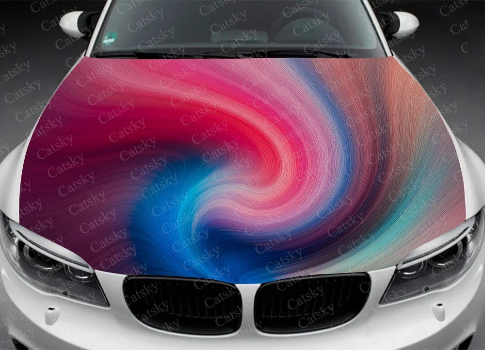 Abstract -  Swirl Car Hood Vinyl Stickers Wrap Vinyl Film Engine Cover Decals Sticker Car Auto Accessories