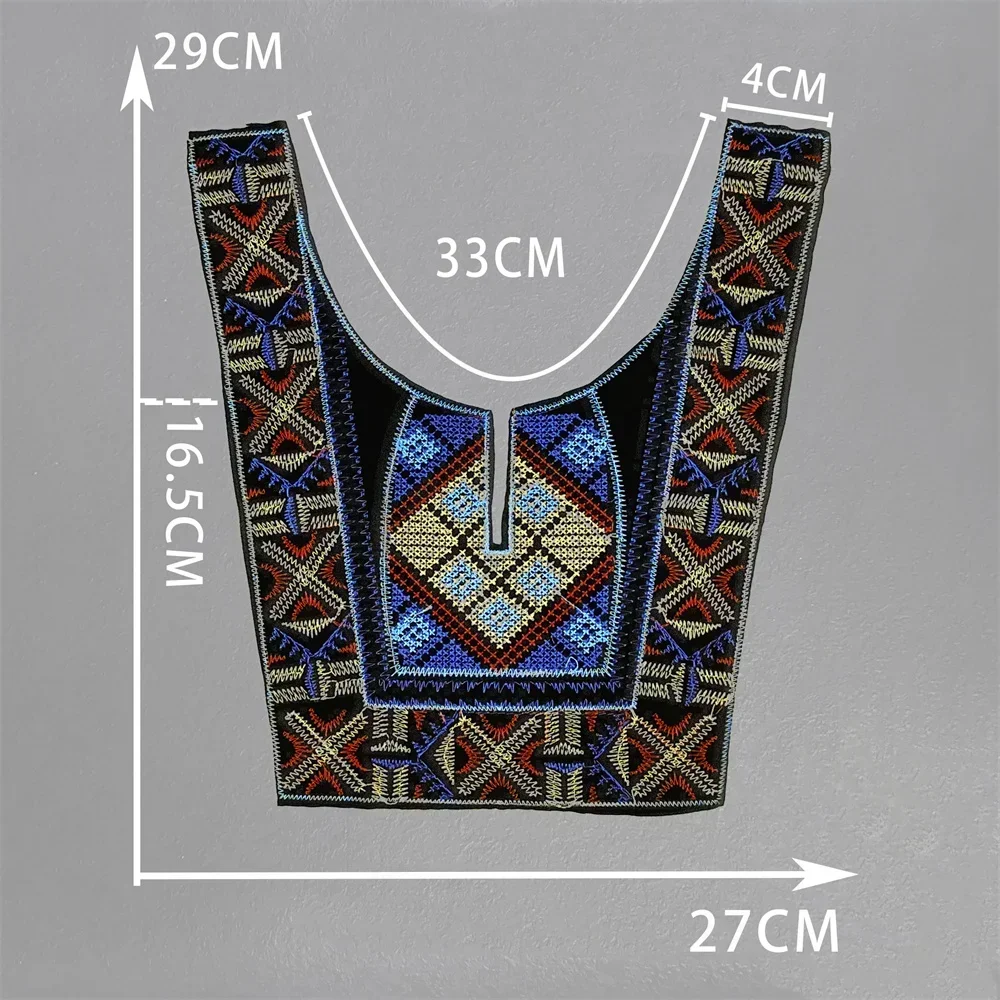 Fashion DIY sewing V-neck ethnic style lace embroidery Miao embroidery costumes clothing accessories collar decoration