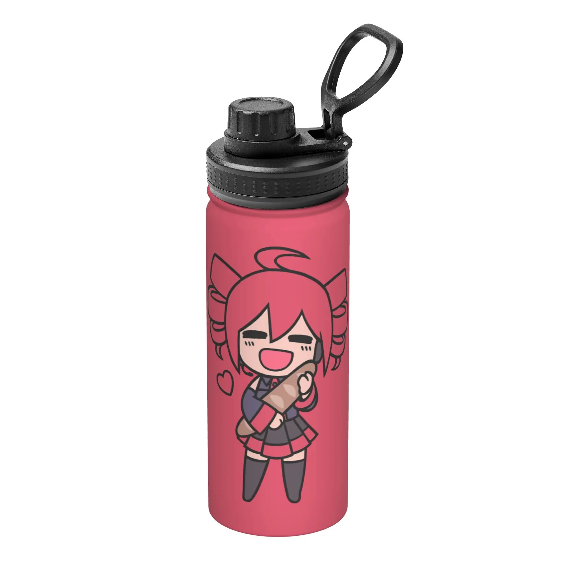 Kasanes Tetos Loves Bread Chibi 18OZ Sports Insulated Kettle  Thermal Cup Stainless Steel Smoothie Tea Mug Water Bottle