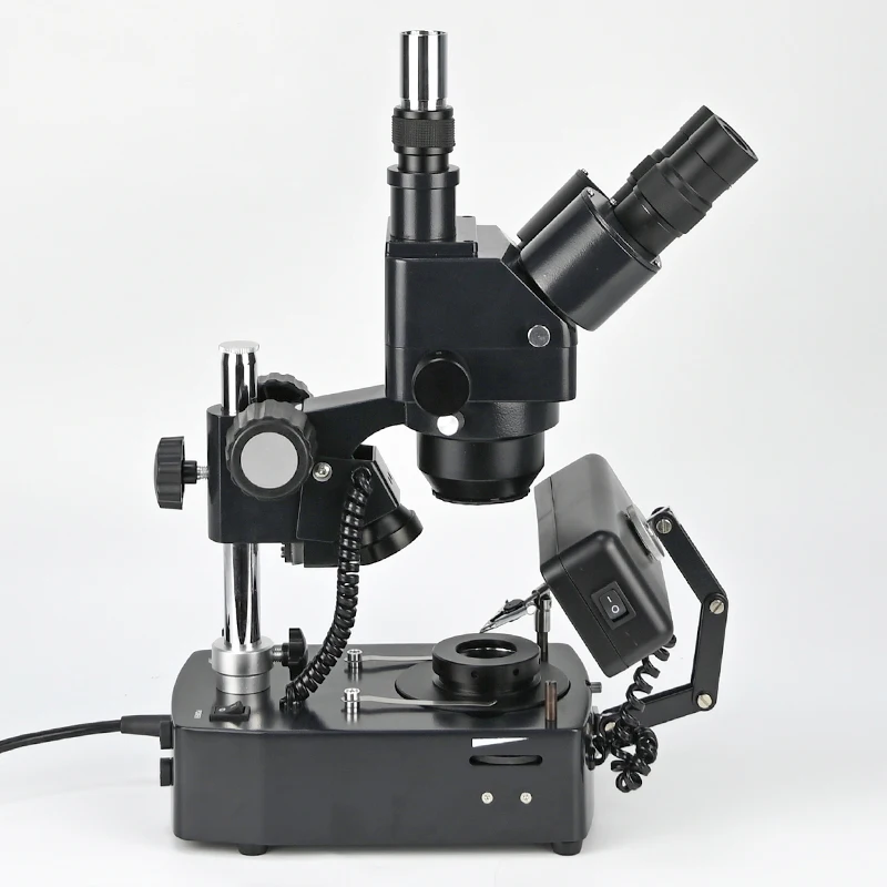 Albenth 10X-40X Trinocular Jewelry Gemological Microscope With Darkfield Attachment