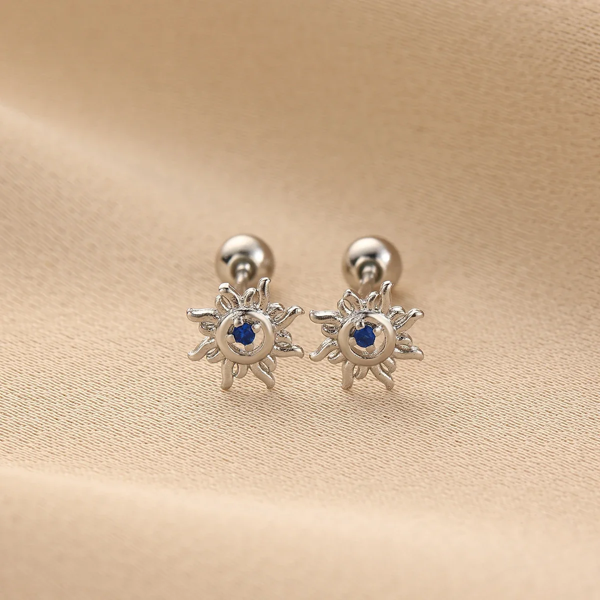 Silver Color Astronaut Helix Ear Piercing Stud Earrings for Women Mini Zircon Star Moon Tragus Cartilage Piercing Jewelry Gift view 4