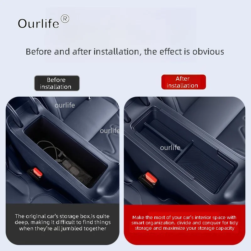 For LEAPMOTOR B03X 2026 2027 Car Center Console Armrest Box Lower Layer Double-layer Storage Box Interior Accessories