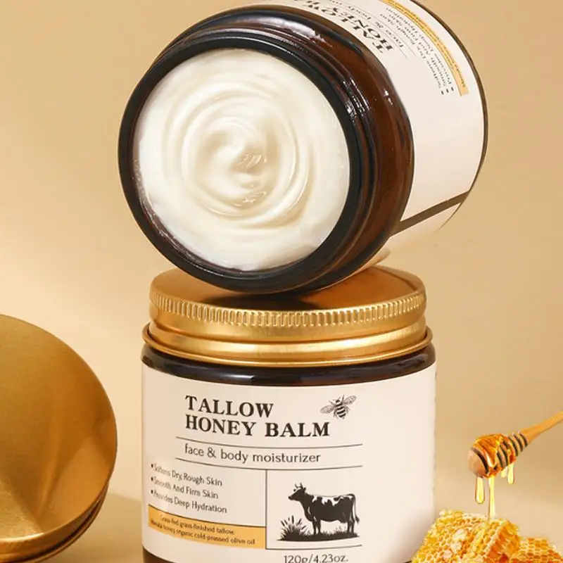 

Whipped Beef Tallow And Honey Balm Skin Face Moisturizer Fast Absorption Grass Fed Grass Finished Organic Face Cream Body Lotion