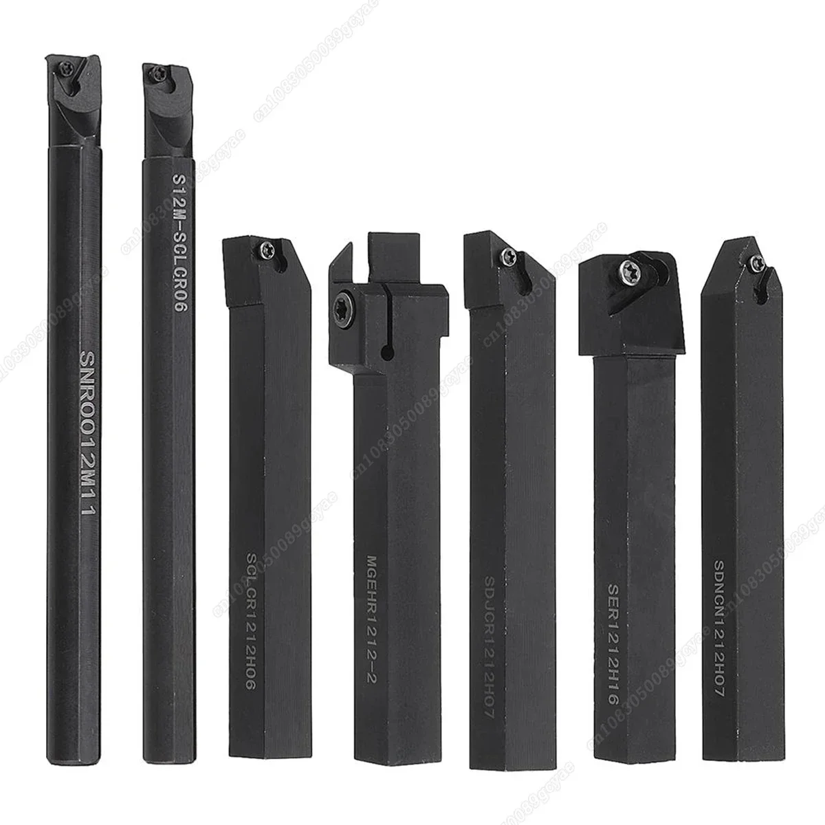 7Pcs 12mm Shank Lathe Turning Tool Holder Boring Bar Lathe Tools Lathe Cutter Metal Turning Rod Holders with Carbide Inserts