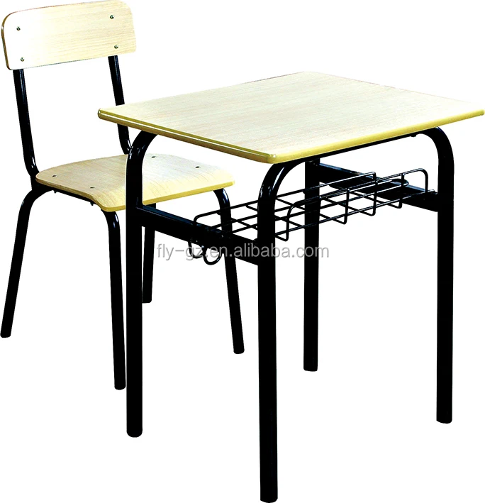 Wholesale single student study desks and chairs comfortable classroom table adjustable children primary school table set