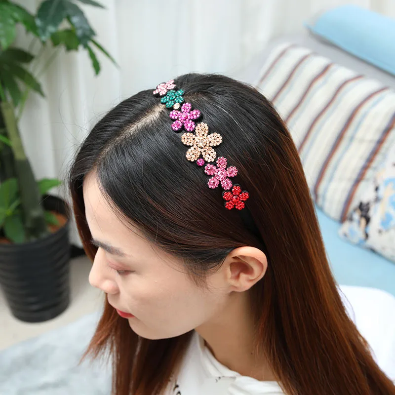 Fashion Shiny Non-Slip Rhinestone Charm Hairbands for Women Hair Hoop Headband Girls Headwear Trend Hair Accessories Headdress