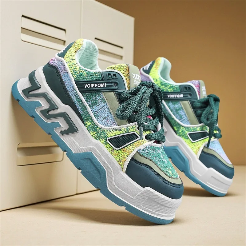 Men‘s Skateboarding Shoes Fashion Cushioning Non-slip Sport Shoes Comfortable Men Casual Shoes Platform Student Walking Sneakers