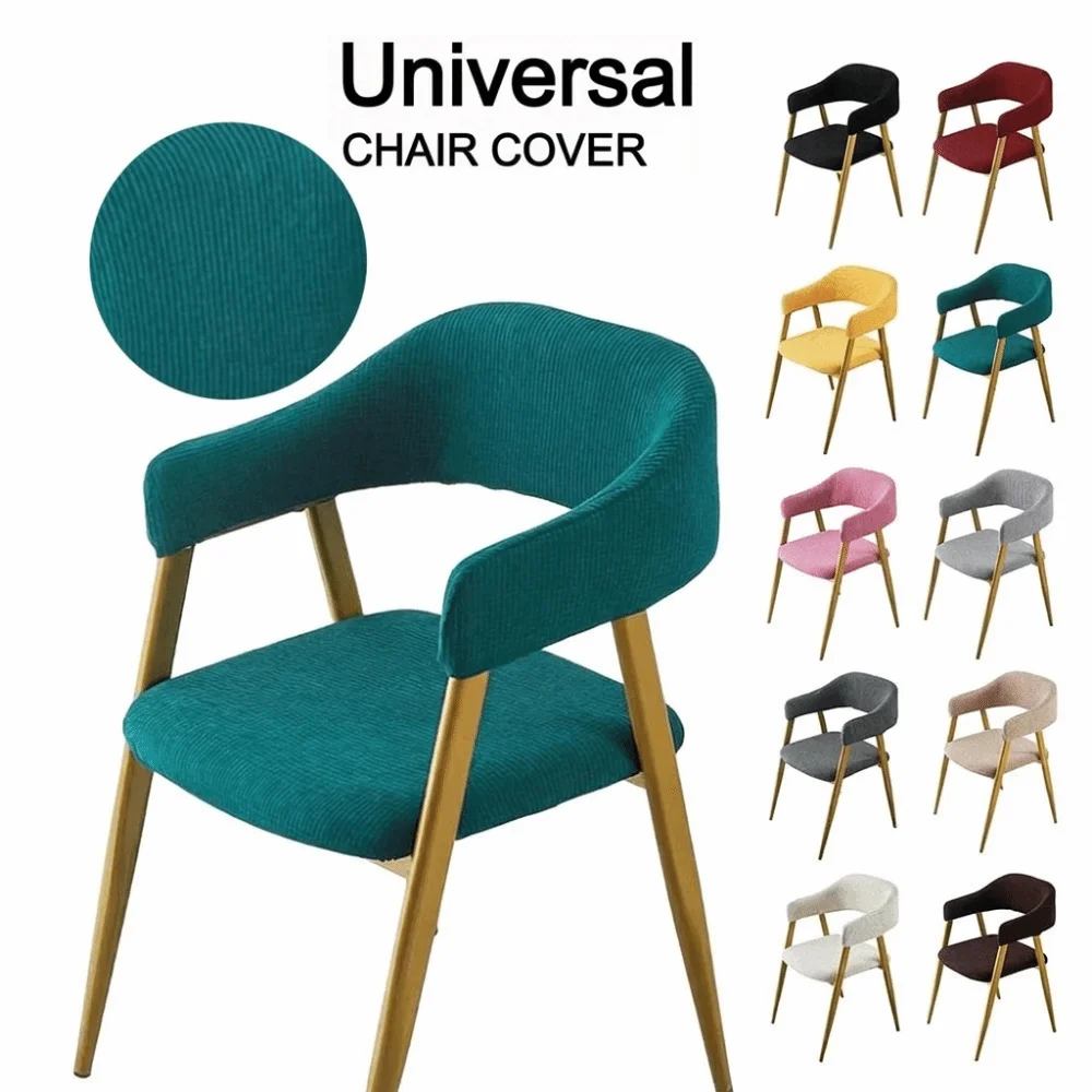Stretch Fabric Split Chair Cover Open Back Style Thickened Texture Armchair Slipcover Dustproof Thick Dining Chair Cover