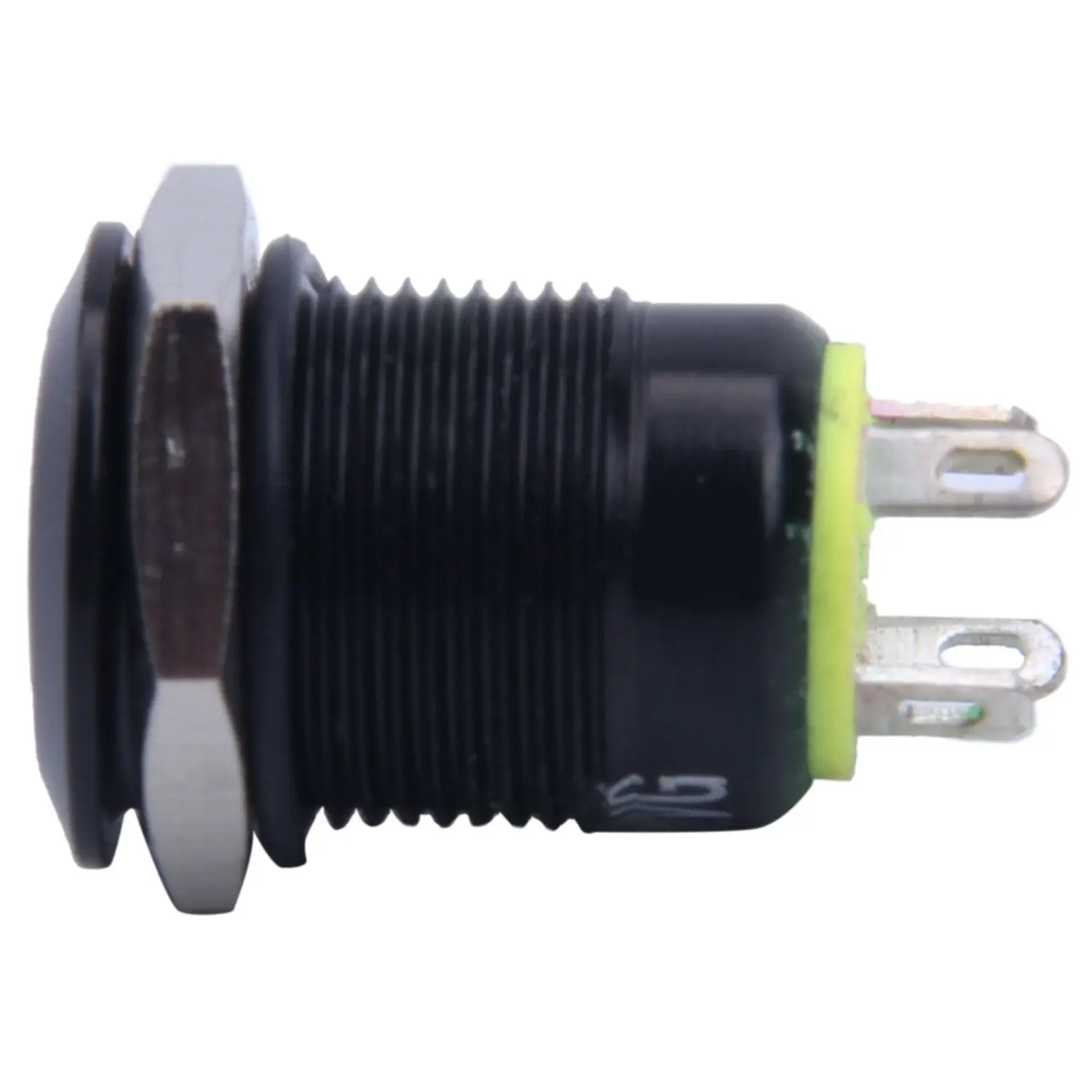12V 2A 9.5mm LED Metal Cap Power Momentary Push Button Switch, Yellow New Arrivals - view 5