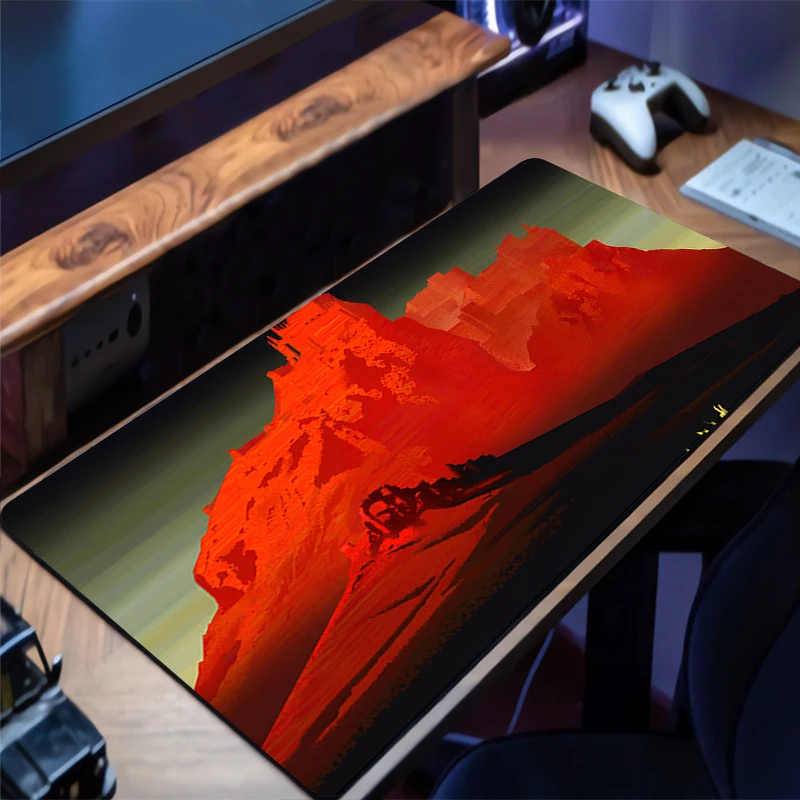 

Mouse Pad Gaming Mousepad Rubber Black White Landscape Desk Mat Non-slip PC Laptop Gamer Desk Accessories Keyboard Pad Carpet